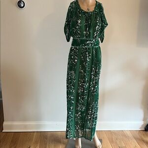 Poupette St. Barth Green Floral Maxi Dress